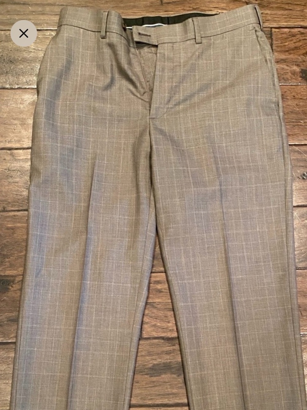 Perry Ellis Men's Gray Windowpane Dress Pants
